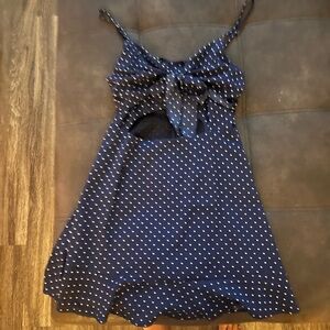 Navy polka dot dress